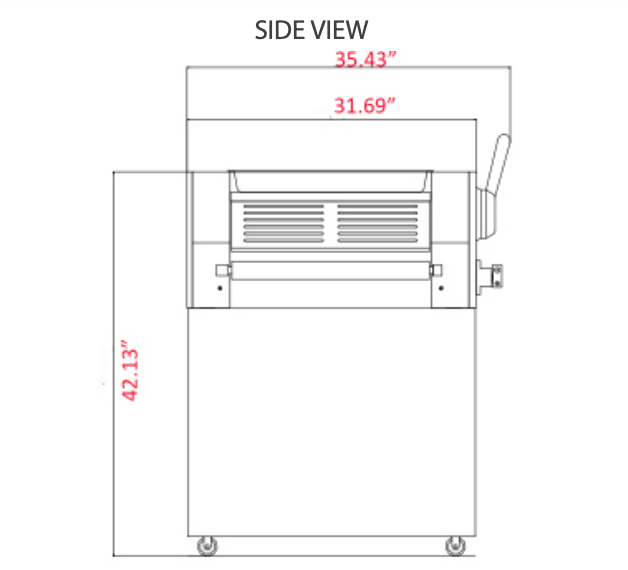 Prepline FSS-220 Stainless Steel Reversible 220v Floor Model Dough Sheeter