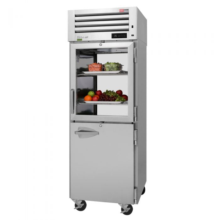 Turbo Air PRO-26R-GSH-PT-N 4 Glass and Solid Combi Half-Door Pass-Thru, Top Mount Refrigerator, 26.4 Cu. Ft.