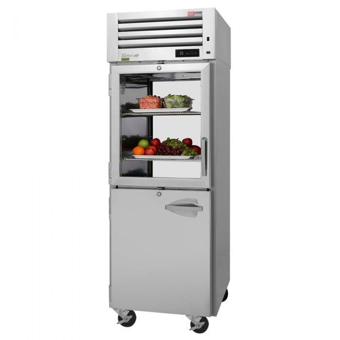 Turbo Air PRO-26R-GSH-PT-N 4 Glass and Solid Combi Half-Door Pass-Thru, Top Mount Refrigerator, 26.4 Cu. Ft.