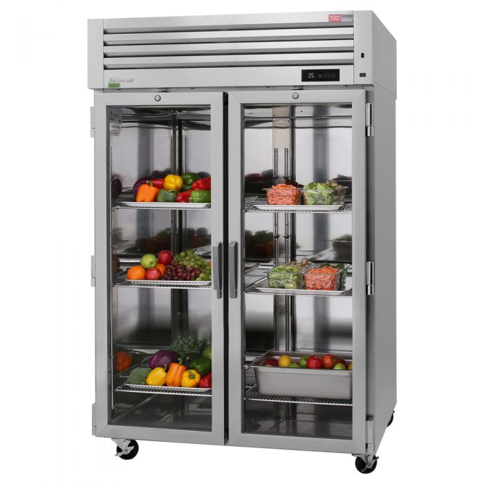 Turbo Air PRO-50R-GS-PT-N 2 Glass Front Door and 2 Solid Back Door Pass-Thru, Top Mount Refrigerator, 53.8 Cu. Ft.