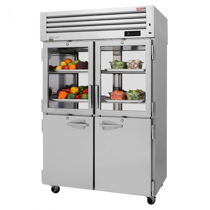 Turbo Air PRO-50R-GSH-PT-N 8 Glass and Solid Combi Half-Door Pass-Thru, Top Mount Refrigerator, 53.4 Cu. Ft.