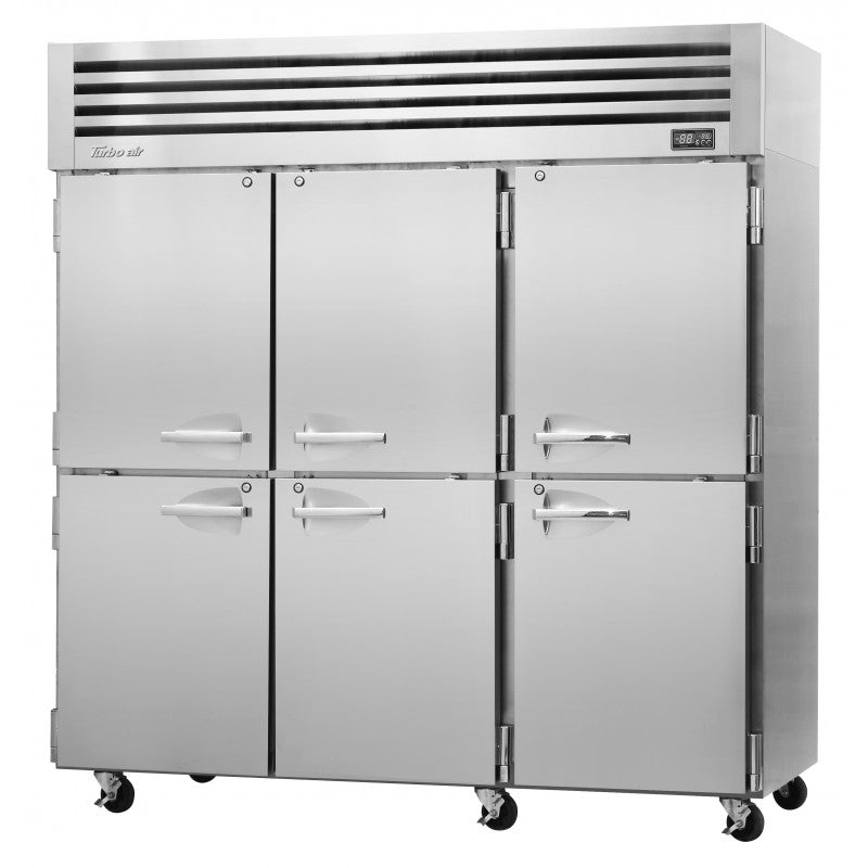 Turbo Air Pro-77-6R Pro Series Reach-In Refrigerator, 6 Solid Half Doors, 66 Cubic Feet