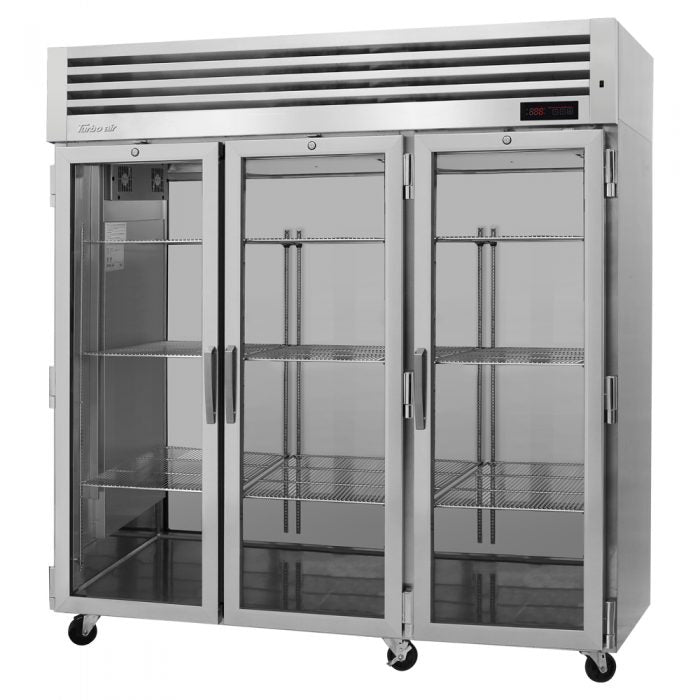 Turbo Air PRO-77H-G 3 Glass Door Heated Cabinet, 73.9 Cu. Ft.