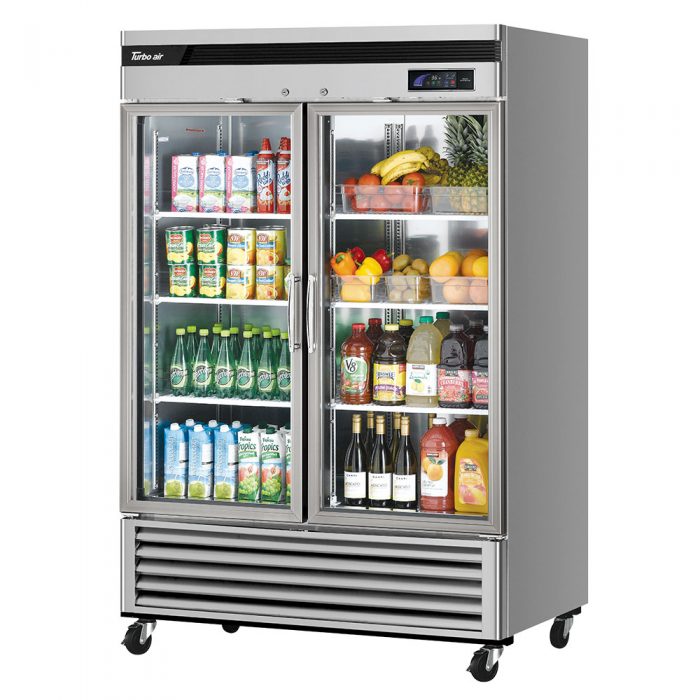 Turbo Air TSR-49GSD-N 2 Glass Door Refrigerator, Bottom Mount, 44.1 Cu. Ft.