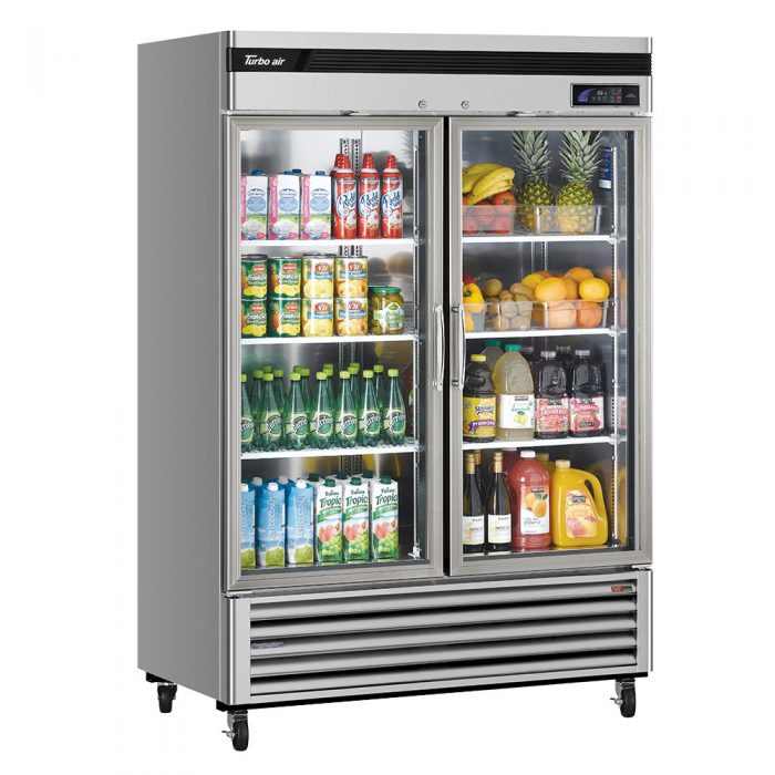 Turbo Air TSR-49GSD-N 2 Glass Door Refrigerator, Bottom Mount, 44.1 Cu. Ft.