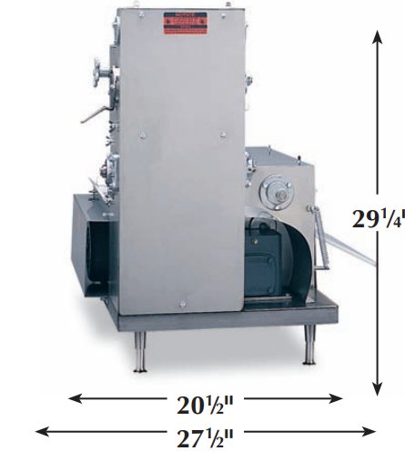 Acme PR - 7 Pizza Roller Double Pass, 4 20" Wide Rollers, Left Discharge - TheChefStore.Com