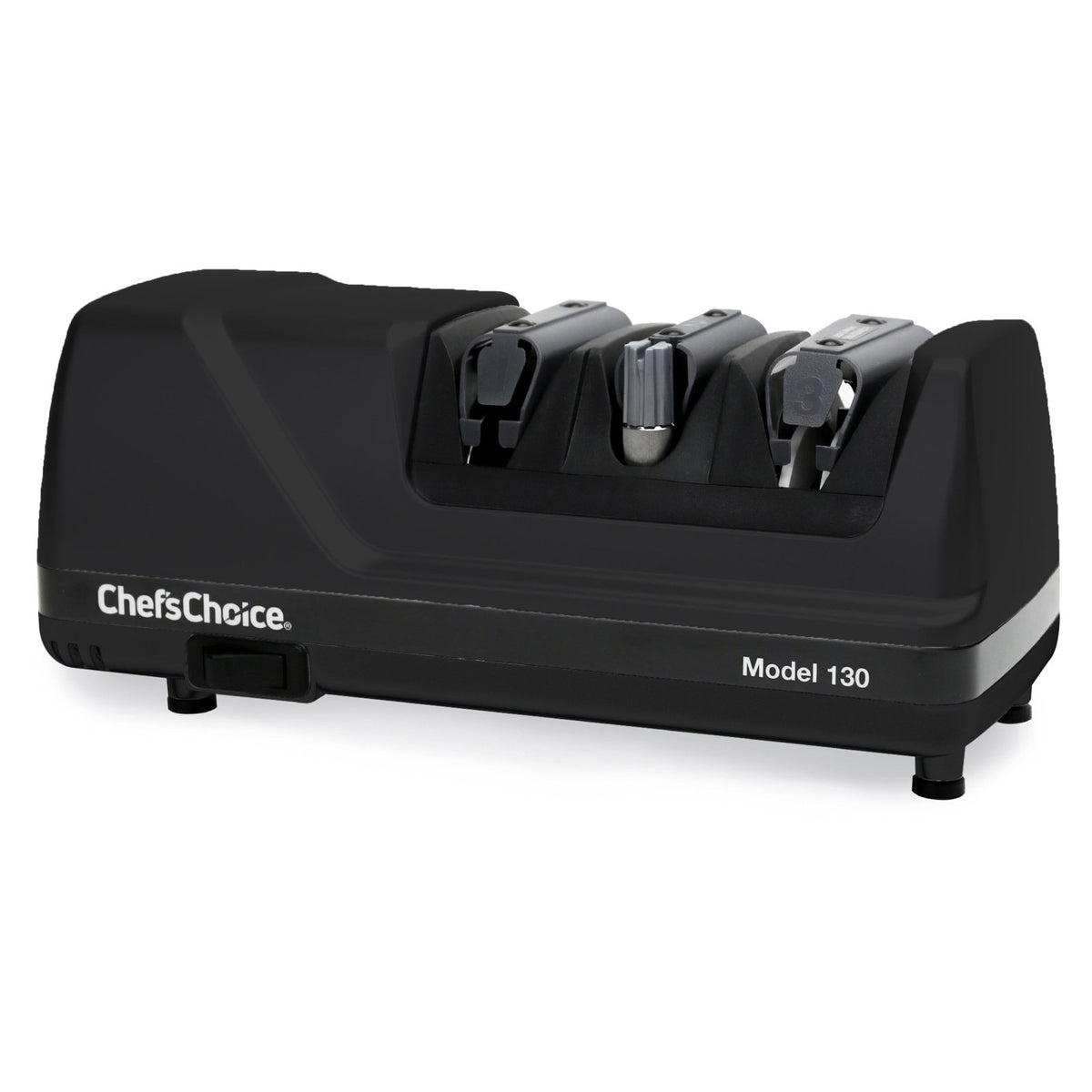 Chef's Choice 130 EdgeSelect Professional Electric Knife Sharpener for Straight Edge and Serrated Knives, in Black (0130501) - TheChefStore.Com