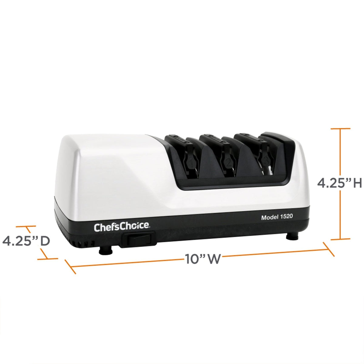 Chef's Choice 1520 AngleSelect Professional Electric Knife Sharpener for Straight Edge and Serrated Knives, White - TheChefStore.Com