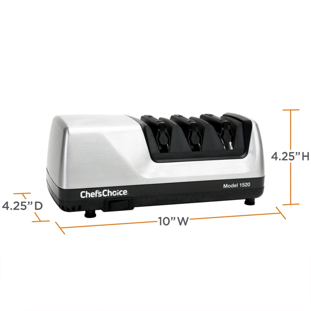 Chef's Choice 1520 AngleSelect Professional Electric Knife Sharpener, in Brushed Metal (0115207) - TheChefStore.Com