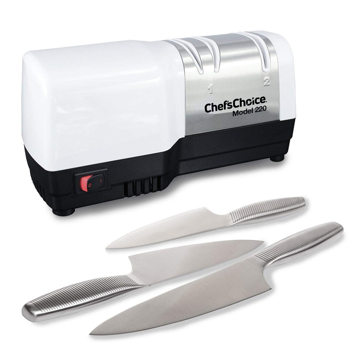 Chef's Choice 220 Diamond Hone Hybrid Knife Sharpener, 2 - Stage, in White (0220100) - TheChefStore.Com