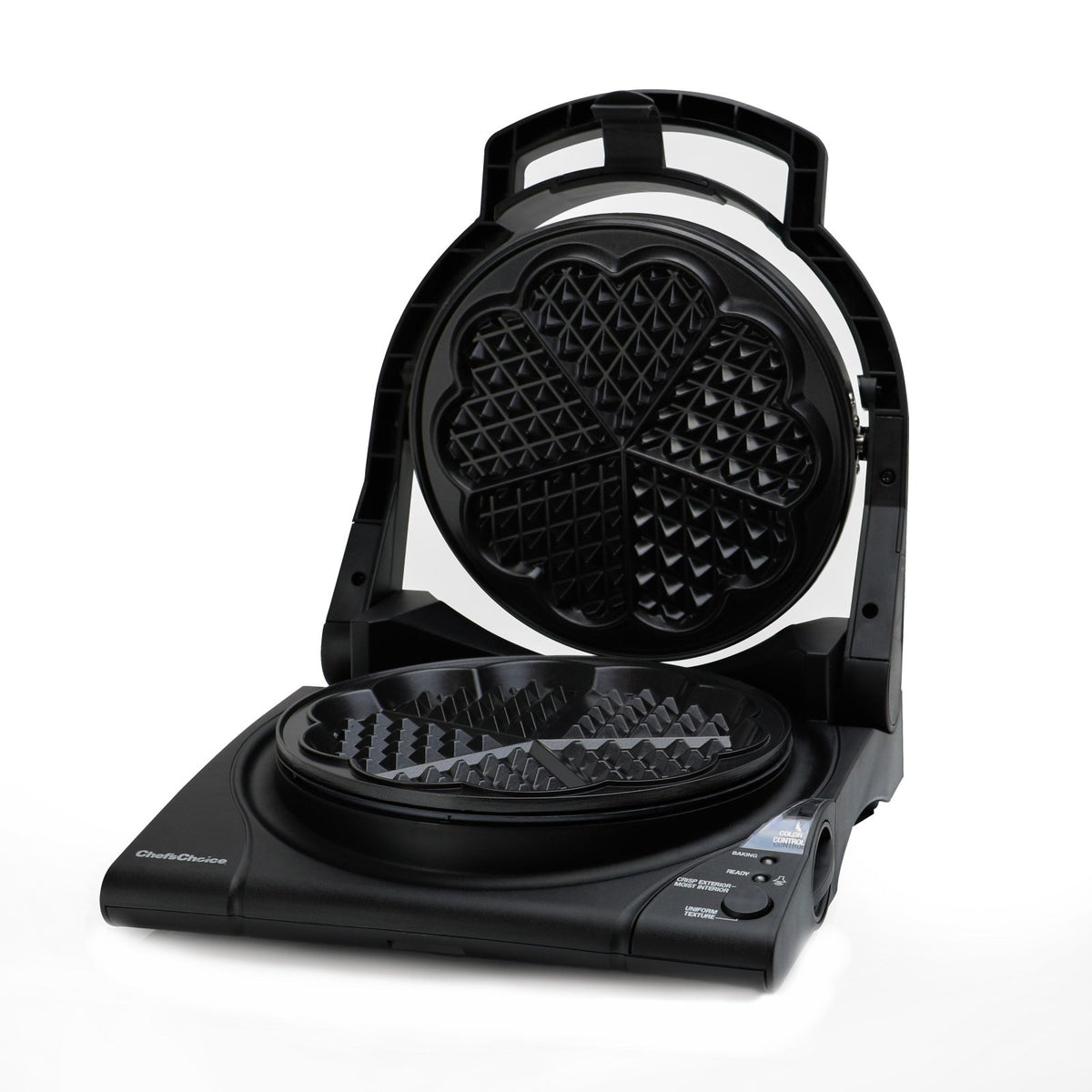 Chef's Choice 840 WafflePro Model 840 Taste/Texture Select Traditional Five - of - Hearts Waffle Maker, in Black (8400000) - TheChefStore.Com