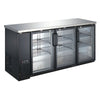 Coldline CBB - 72G 72" Black Counter Height Narrow Glass Door Back Bar Refrigerator - TheChefStore.Com