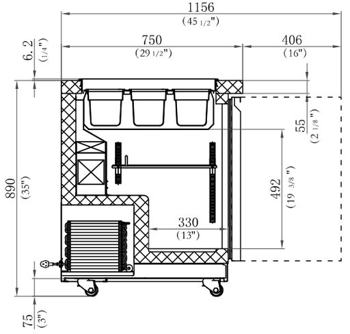 Coldline CBT - 60 60" Stainless Steel Refrigerated Salad Bar, Buffet Table, Self Service - TheChefStore.Com