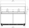 Coldline CBT-60-CSG 60" Stainless Steel Refrigerated Salad Bar, Buffet Table with Sneeze Guard, Tray Slide and Pan Cover, Self Service - TheChefStore.Com