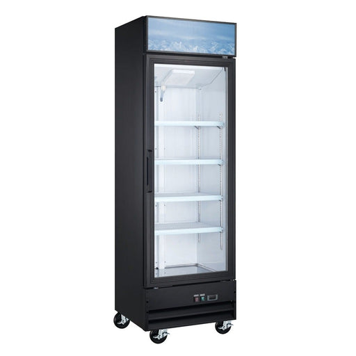 Coldline D12 - B 27" Single Glass Swing Door Merchandiser Freezer, Black - TheChefStore.Com