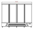 Coldline D4 - B 98" Four Glass Door Merchandiser Freezer with LED Lighting, Black - TheChefStore.Com