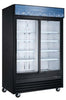 Coldline D53 - B 53" Double Glass Swing Door Merchandising Freezer, Black - TheChefStore.Com