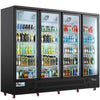 Coldline G4 - B 98" Four Glass Door Merchandiser Refrigerator with LED Lighting, Black - TheChefStore.Com