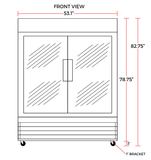 Coldline G53 - B 53" Double Glass Swing Door Merchandising Refrigerator, Black