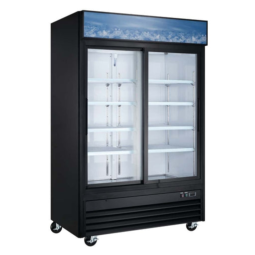 Coldline G53S - B 53" Double Sliding Glass Door Merchandising Refrigerator, Black