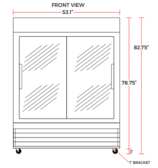 Coldline G53S - B 53" Double Sliding Glass Door Merchandising Refrigerator, Black