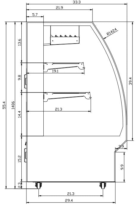 Coldline HDC - 72 72" Refrigerated Curved Glass High Meat Deli Case with Rear Storage - TheChefStore.Com