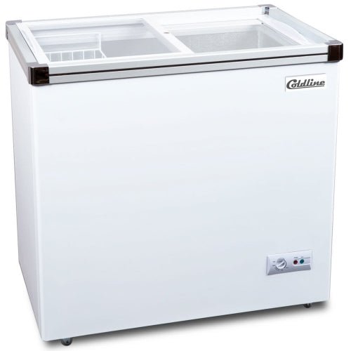 Coldline SD34 34” Flat Glass Top Display Ice Cream Freezer, 7 Cu. Ft. - TheChefStore.Com