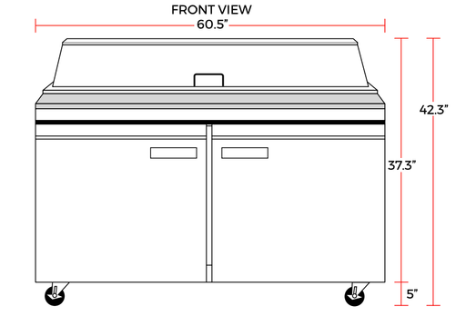 Coldline SP60 60" Bain Marie Sandwich Prep Table, 16 Pans - TheChefStore.Com