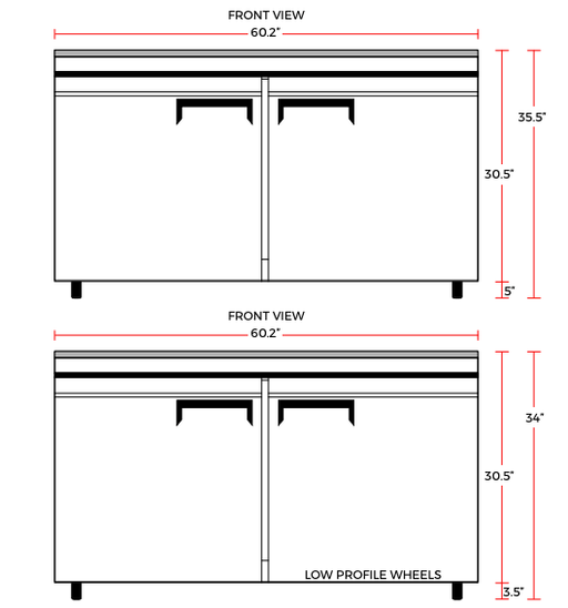 Coldline UC - 60F 60" Undercounter Work Top Freezer, 15 Cu. Ft. - TheChefStore.Com