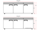 Coldline UC - 72R 72" Undercounter Work Top Refrigerator, 15.5 Cu. Ft. - TheChefStore.Com