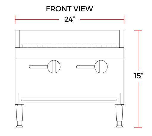 Cookline CCB - 24 24" Gas Countertop Radiant Charbroiler - TheChefStore.Com