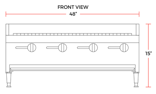 Cookline CCB - 48 48" Gas Countertop Radiant Charbroiler - TheChefStore.Com
