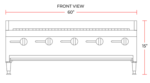 Cookline CCB - 60 60" Gas Countertop Radiant Charbroiler