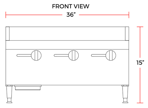 Cookline CGG - 36M 36" Gas Countertop Griddle with Manual Controls, 90,000 BTU - TheChefStore.Com