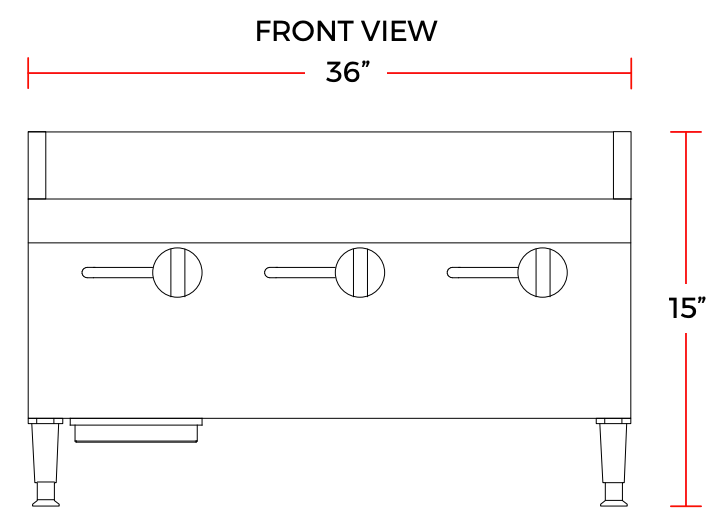 Cookline CGG - 36M 36" Gas Countertop Griddle with Manual Controls, 90,000 BTU - TheChefStore.Com