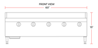 Cookline CGG - 60T - HD 60" Gas Countertop Griddle with Thermostatic Controls, 150,000 BTU - TheChefStore.Com