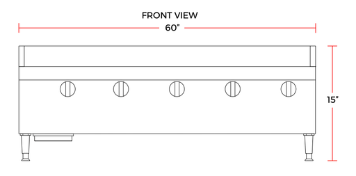 Cookline CGG - 60T - HD 60" Gas Countertop Griddle with Thermostatic Controls, 150,000 BTU