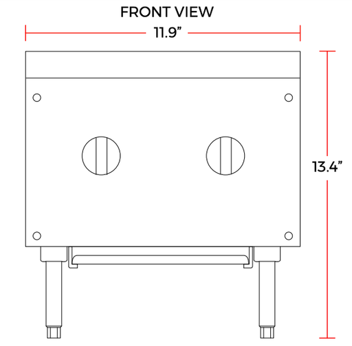 Cookline CHP - 12 - 2 12" Gas Two Burner Commercial Countertop Hot Plate, 50,000 BTU - TheChefStore.Com