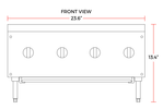 Cookline CHP - 24 - 4 24" Gas Four Burner Commercial Countertop Hot Plate, 100,000 BTU - TheChefStore.Com