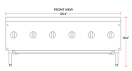 Cookline CHP - 36 - 6 36" Gas Six Burner Commercial Countertop Hot Plate, 150,000 BTU - TheChefStore.Com