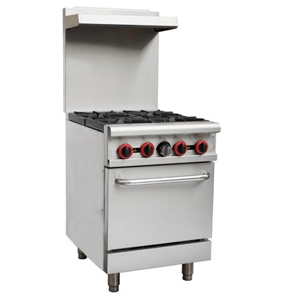 Cookline CR24 - 4 - NG 24" 4 Burner Natural Gas Range with Oven - TheChefStore.Com