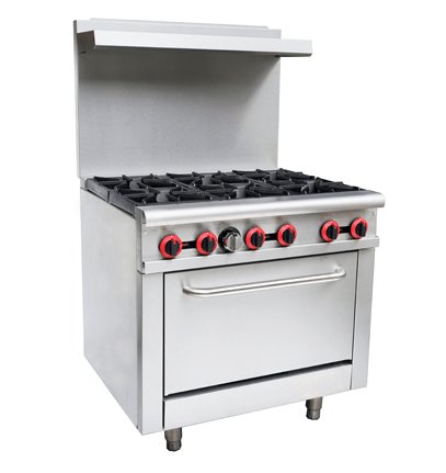 Cookline CR36 - 6 - LP 36" 6 Burner Liquid Propane Range with Oven - TheChefStore.Com