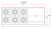 Cookline CR60 - 24RG - NG 60" 6 Burner Natural Gas Range with 2 Ovens with 24" Raised Griddle and Broiler, 278,000 BTU - TheChefStore.Com