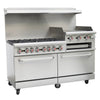 Cookline CR60 - 24RG - NG 60" 6 Burner Natural Gas Range with 2 Ovens with 24" Raised Griddle and Broiler, 278,000 BTU - TheChefStore.Com