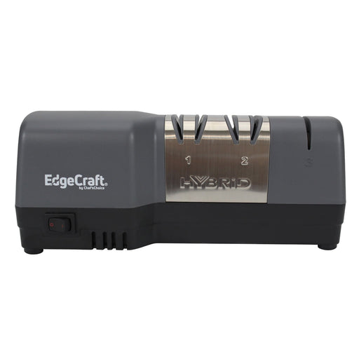 Edgecraft 270 Hybrid Knife Sharpener for 20 - Degree Straight and Serrated Knives, 3 - Stage, Gray - TheChefStore.Com