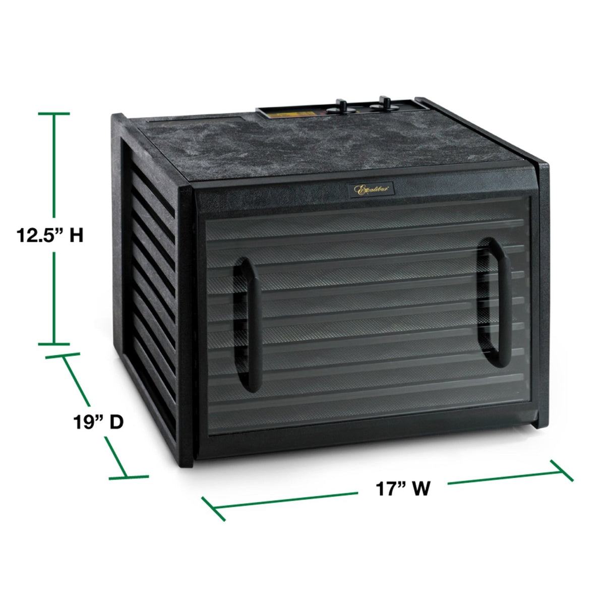 Excalibur 3926 3926TB Black 9Tray Food Dehydrator, 15 SQ. Ft. Drying Space, Adjustable Thermostat, 26 - Hr Timer - TheChefStore.Com