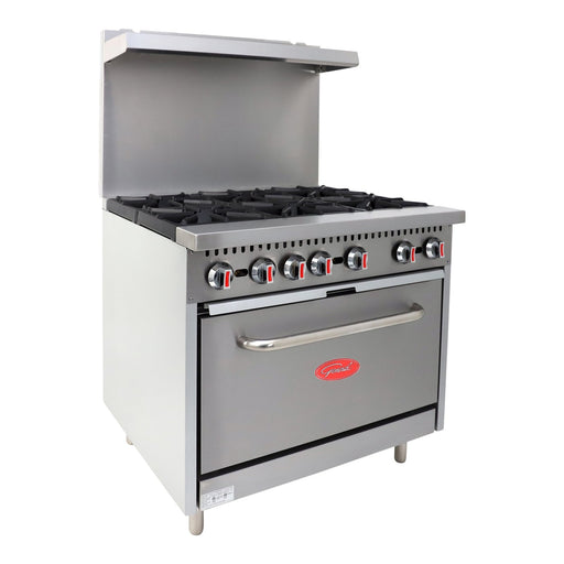 General GR6 - 36 Gas Range with Oven, 6 Burners, 180,000 BTU, 36", in Stainless Steel (GR4 - 36LP)