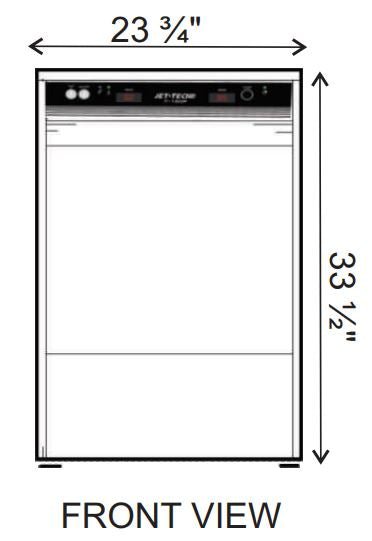 Jet - Tech F - 18DP Undercounter Dishwasher, High - Temp, with Built - in Booster,24 Racks Per Hour - TheChefStore.Com