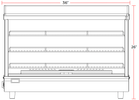 Marchia MHCC136 36" Heated Dual Access Countertop Display, Front & Rear Access, Stainless Steel - TheChefStore.Com