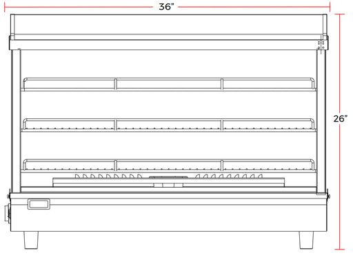 Marchia MHCC136 36" Heated Dual Access Countertop Display, Front & Rear Access, Stainless Steel - TheChefStore.Com